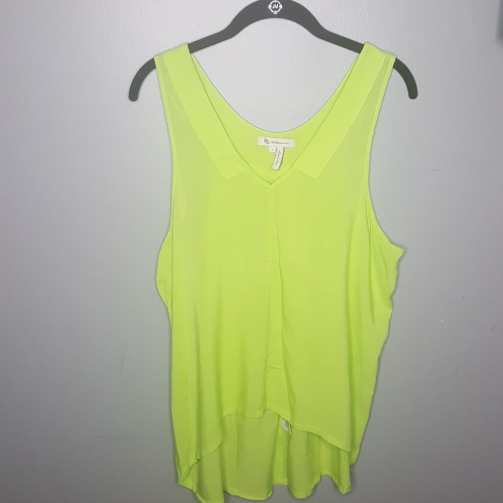 BCBGeneration Lime Green Hi-Lo Top Sz Small